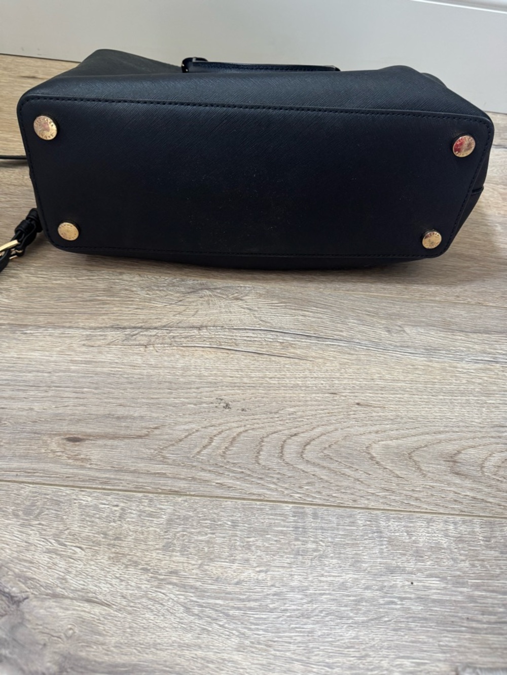 Michael Kors Black Saffiano Leather Satchel with Gold Accents - Picture 6 of 6